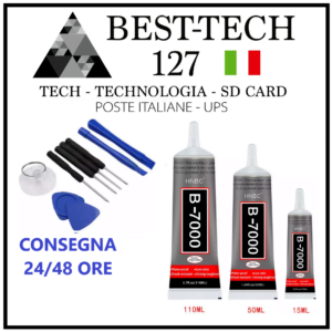 COLLA MULTIUSO B-7000+KIT RIPARAZIONE SMARTPHONE DISPLAY TOUCH TOOL 9 IN 1
