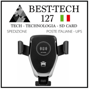CARICABATTERIA CARICATORE AUTO WIFI WIRELESS SUPPORTO CELLULARE RICARICA VELOCE