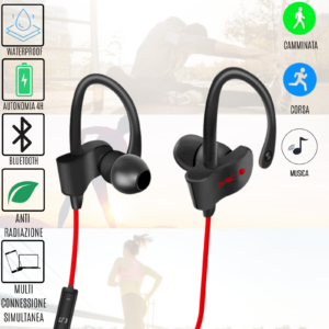 AURICOLARI BLUETOOTH SPORT CUFFIE WIRELESS SENZA FILI PER SAMSUNG HUAWEI XIAOMI