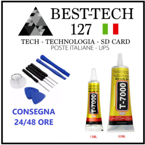 COLLA MULTIUSO T-7000 + KIT RIPARAZIONE SMARTPHONE DISPLAY TOUCH TOOL 9 IN 1