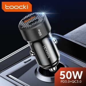 Caricabatterie auto USB TYPE-C 50W Quick Charge ricarica RAPIDA 3.0 TOOCKI