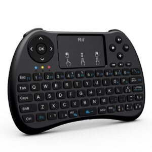 Rii Mini i8+ Wireless V2 - Mini tastiera con mouse per Smart TV, Mini PC, TV box