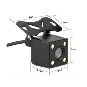 TELECAMERA RETROMARCIA RETROCAMERA CON STAFFA AUTO CAMPER SUV FILO COLORI 4 LED